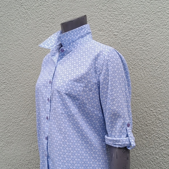 Cathy Daniels Blue Patterned Men's Shirt - Picture 1 of 17